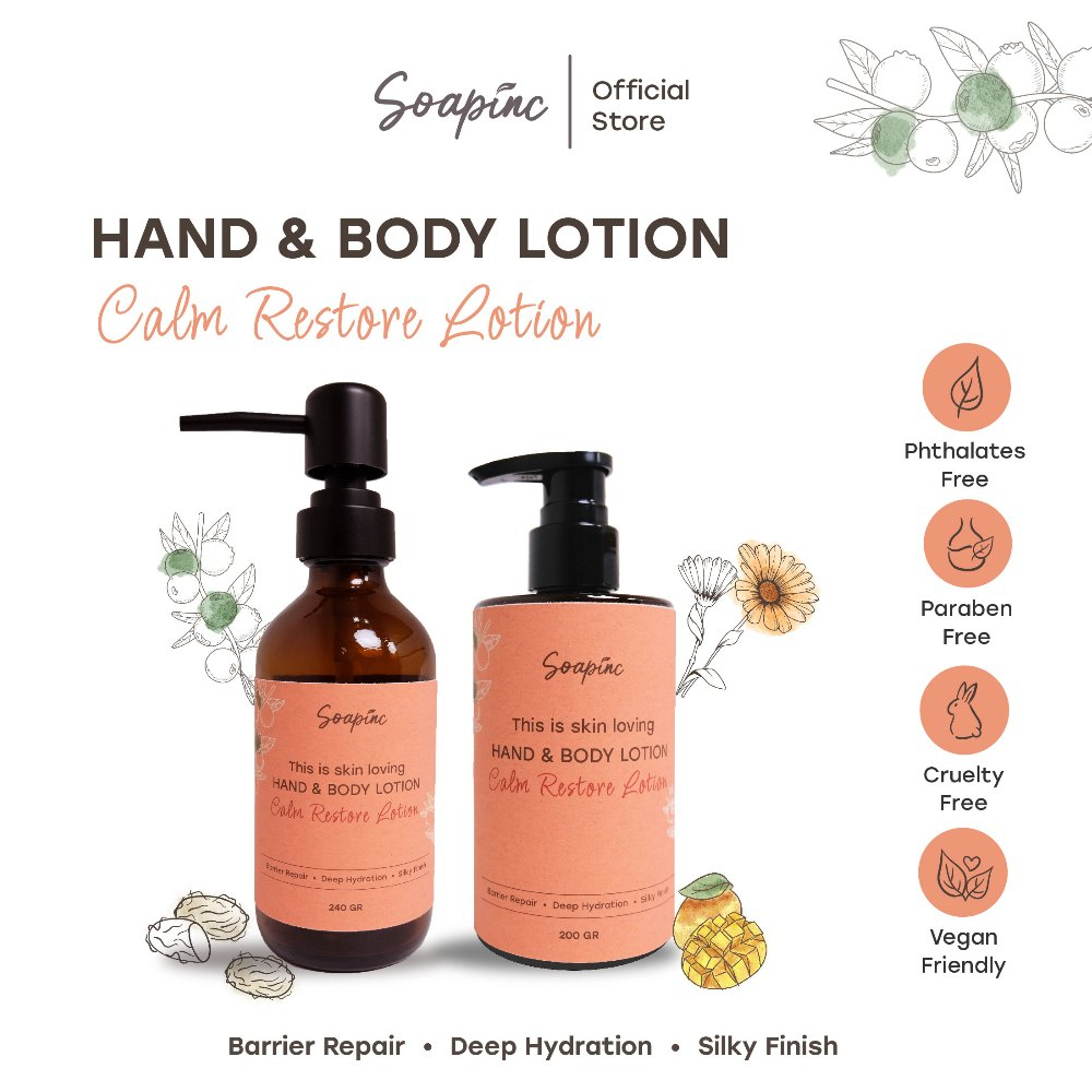 Soapinc Natural Hand Body Lotion Silky Moist & Calm Repair Pelembap Kulit Kering & Sensitif dengan Shea Butter, Ceramide & Tamanu Oil - Image 3