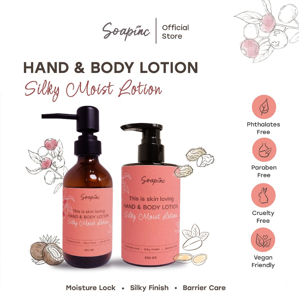 Soapinc Natural Hand Body Lotion Silky Moist & Calm Repair Pelembap Kulit Kering & Sensitif dengan Shea Butter, Ceramide & Tamanu Oil