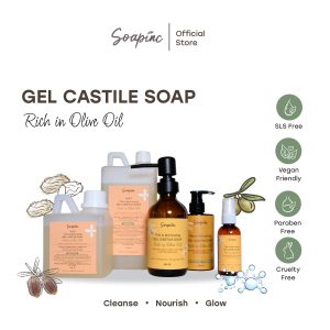 Soapinc Hydrating Gel Castile Soap | Sabun Gel Cair Alami Pelembap Kulit Sensitif & Kering 240ml 200ml