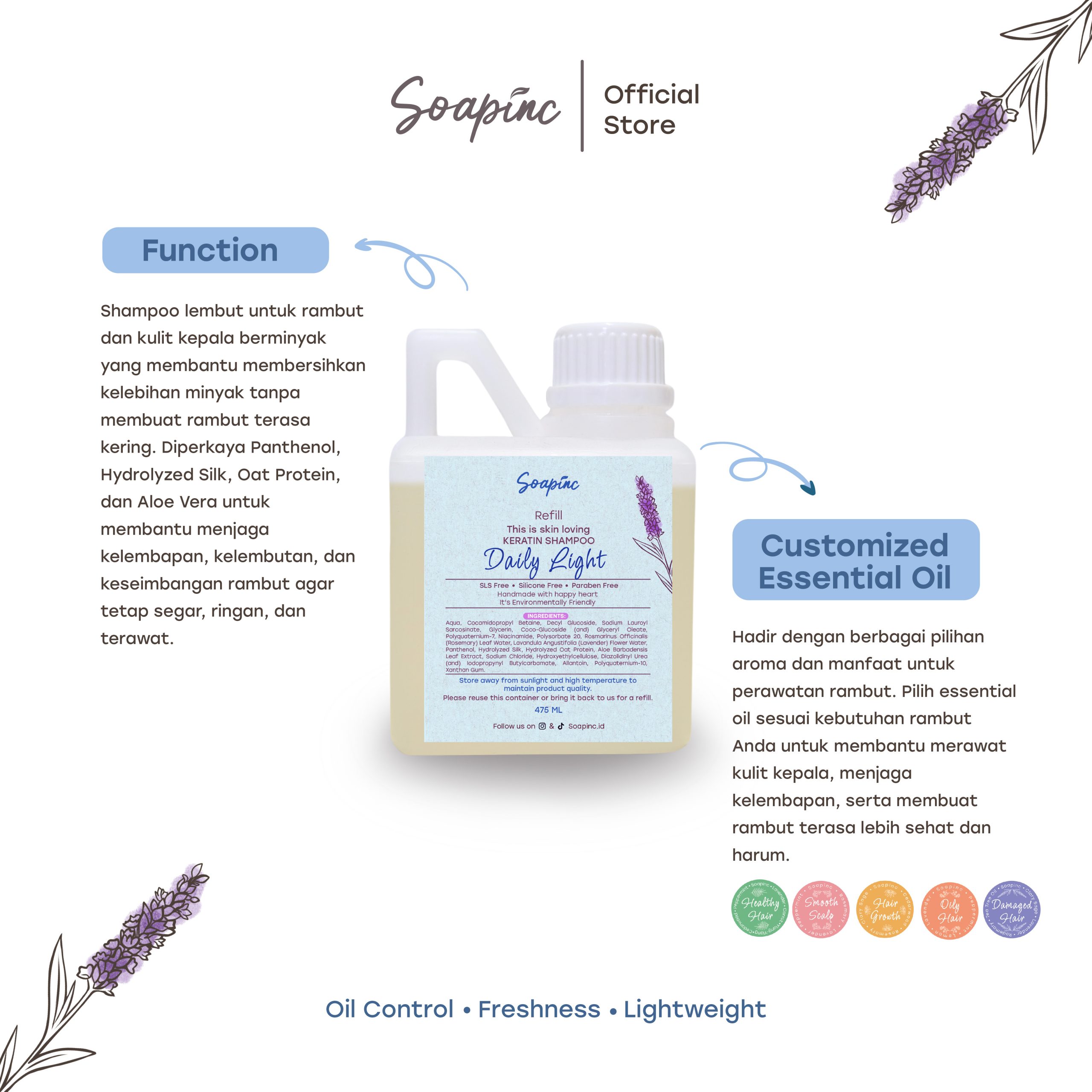 Refill Shampoo Daily Light & Moisture Rich 950 gr - Image 4