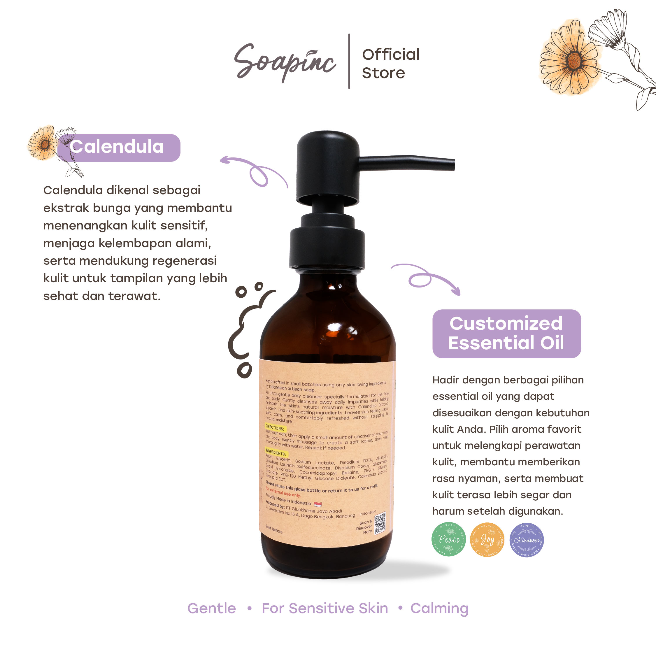 Face & Body Wash Calendula Ultra - Gentle - Image 5