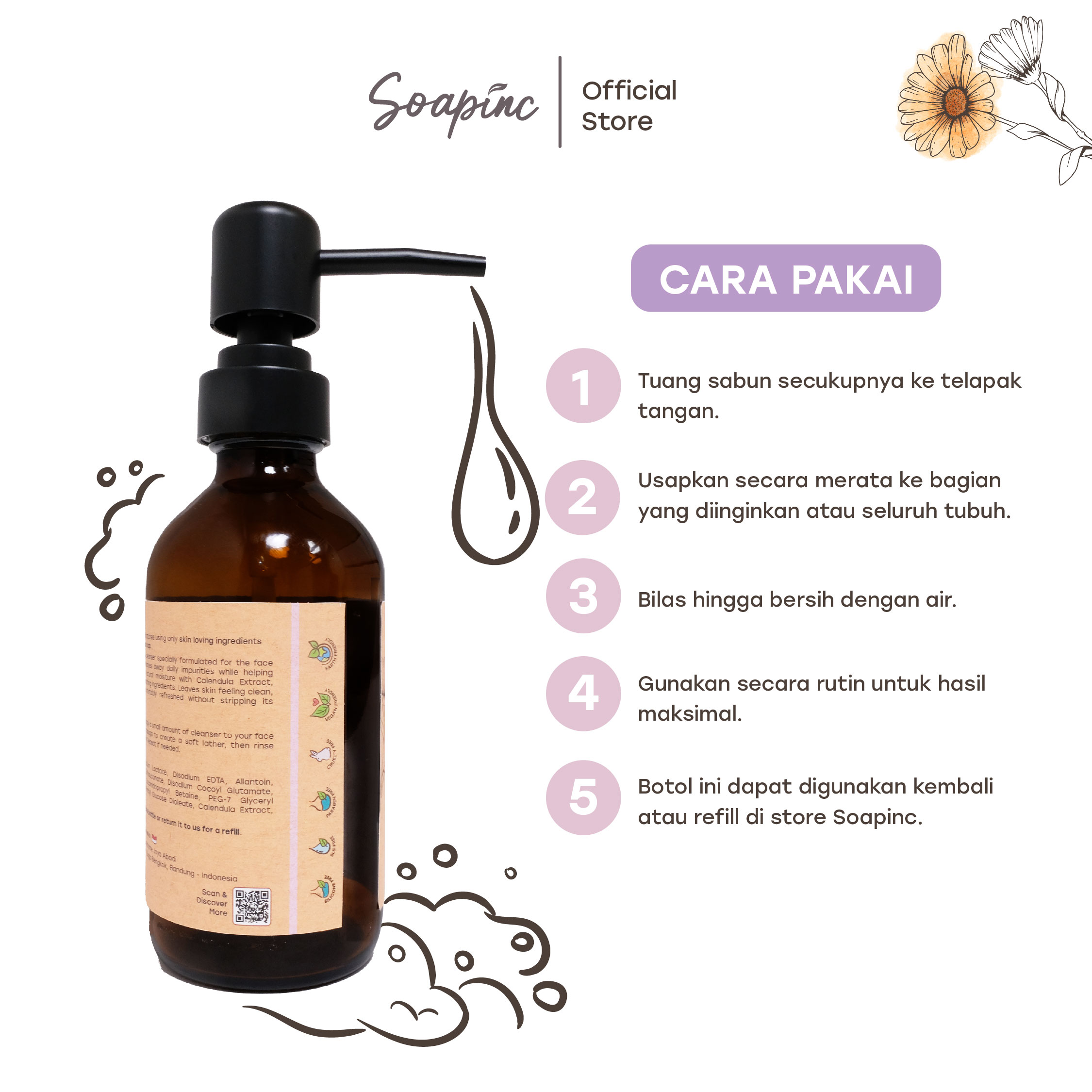Face & Body Wash Calendula Ultra - Gentle - Image 4